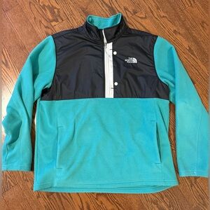 Men’s The North Face Teal and Black Pullover Fleece Jacket